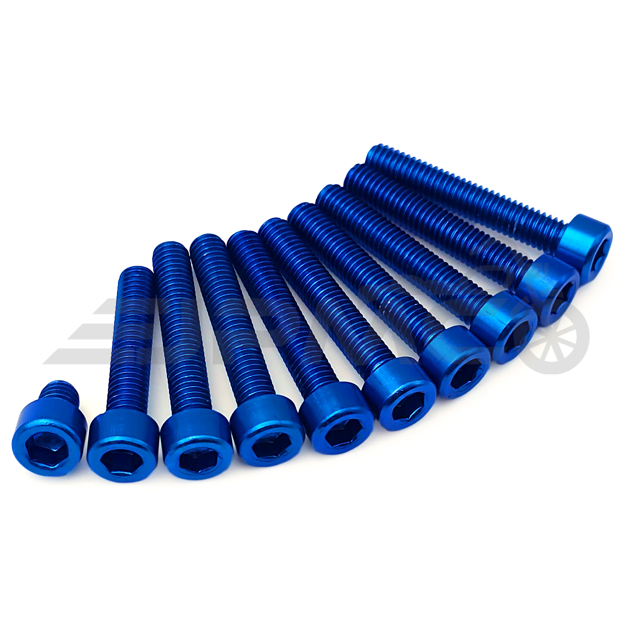 Eloxiertes ISK Schraubenset für Simson S51 – Motor (10-teilig) - Blau