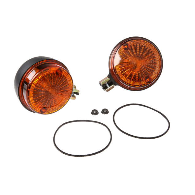 Set: 2 Blinker hinten, rund in Schwarz mit orangenem Glas - Simson S50, S51, S70, SR50, SR80, MZ ETZ, TS Set: 2 Blinker hinten, rund in Schwarz mit orangenem Glas - Simson S50, S51, S70, SR50, SR80, MZ ETZ, TS