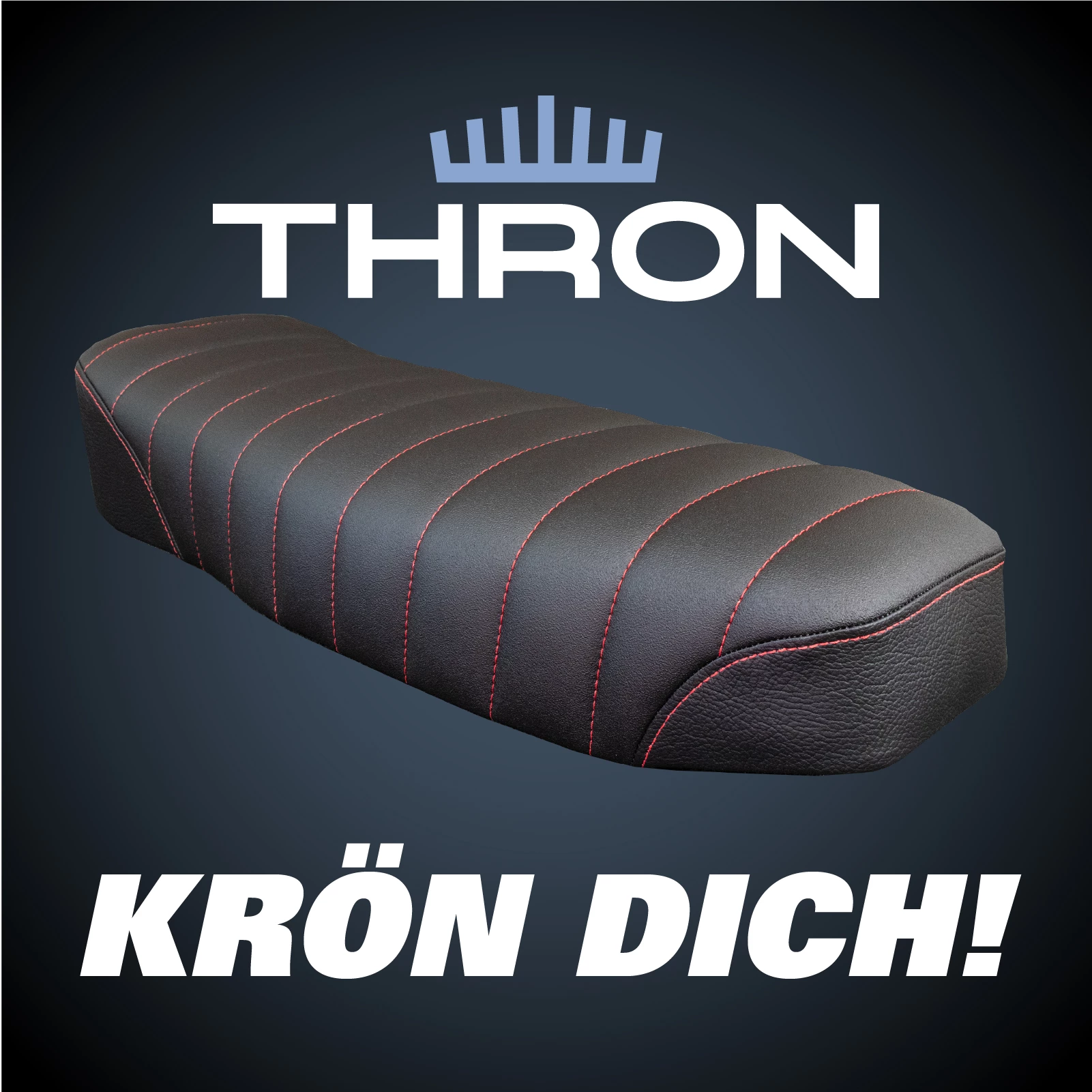 Sitzbank Alcantara Nachbildung für Simson S51/ S50 - rote Nähte