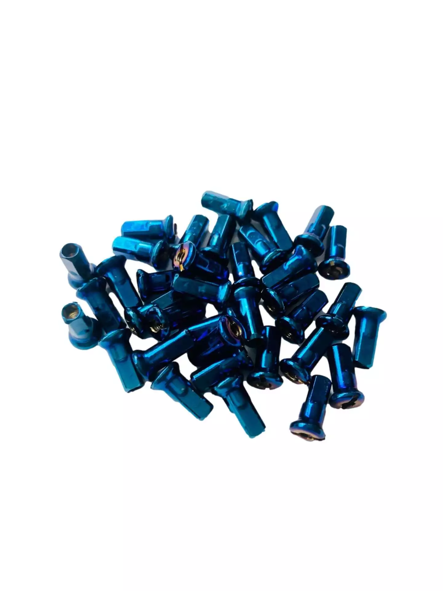 Nippelsatz M4 Messing Blau (36 Stück) | Speichennippel für Simson Felgen