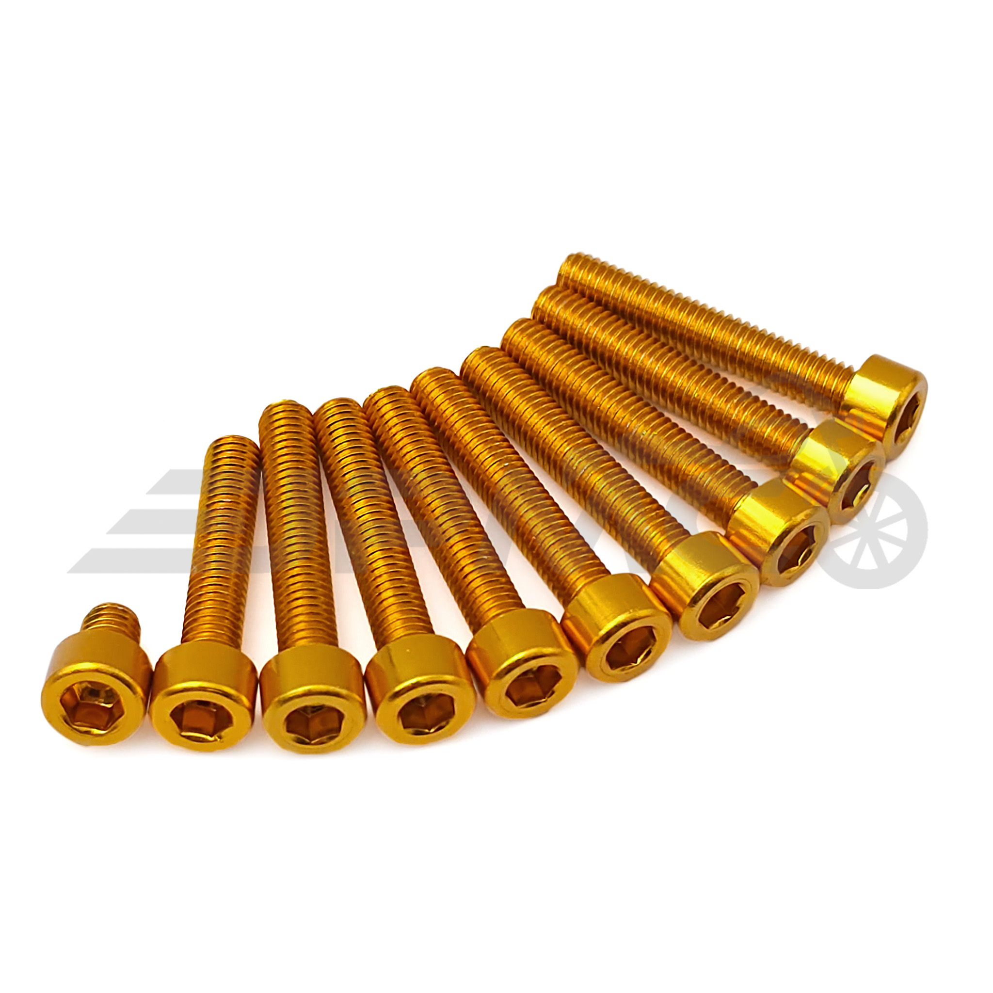 Eloxiertes ISK Schraubenset für Simson S51 – Motor (10-teilig) - Gold