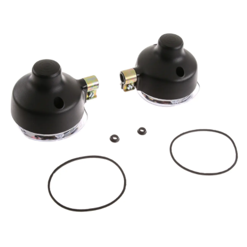 Set: 2 Blinker vorn, rund in Schwarz mit weißem Glas - Simson S50, S51, S70, SR50, SR80, MZ ETZ, TS Set: 2 Blinker vorn, rund in Schwarz mit weißem Glas - Simson S50, S51, S70, SR50, SR80, MZ ETZ, TS
