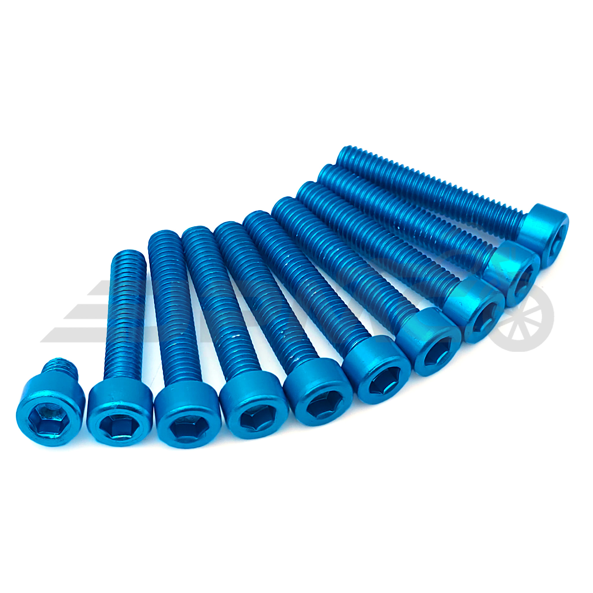 Eloxiertes ISK Schraubenset für Simson S51 – Motor (10-teilig) - Ice Blue
