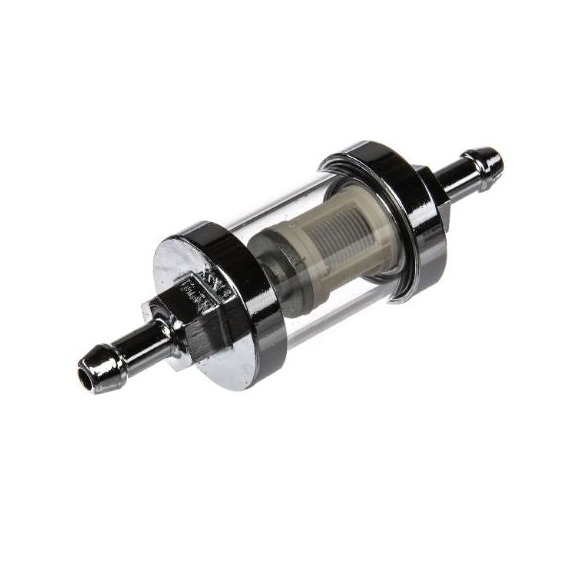 Leitungsfilter massiv Ø6mm, für Benzinschlauch, Chrom - für Simson S50, S51, SR50, KR51 Schwalbe, SR4 u.a. Leitungsfilter massiv Ø6mm, für Benzinschlauch, Chrom - für Simson S50, S51, SR50, KR51 Schwalbe, SR4 u.a.