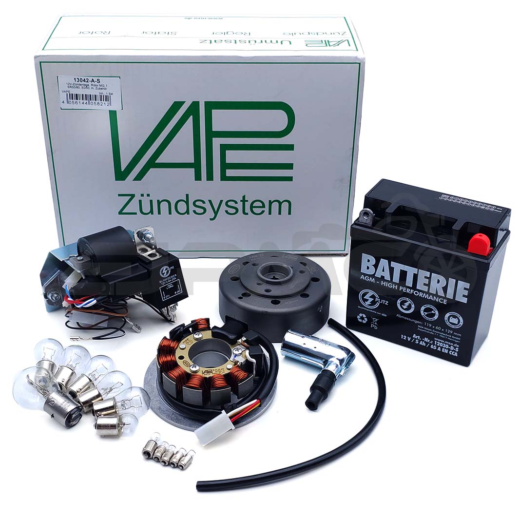 Set: Umrstsatz VAPE auf 12V (mit Zubehr) - Simson SR50, SR80 Set: Umrstsatz VAPE auf 12V (mit Zubehr) - Simson SR50, SR80
