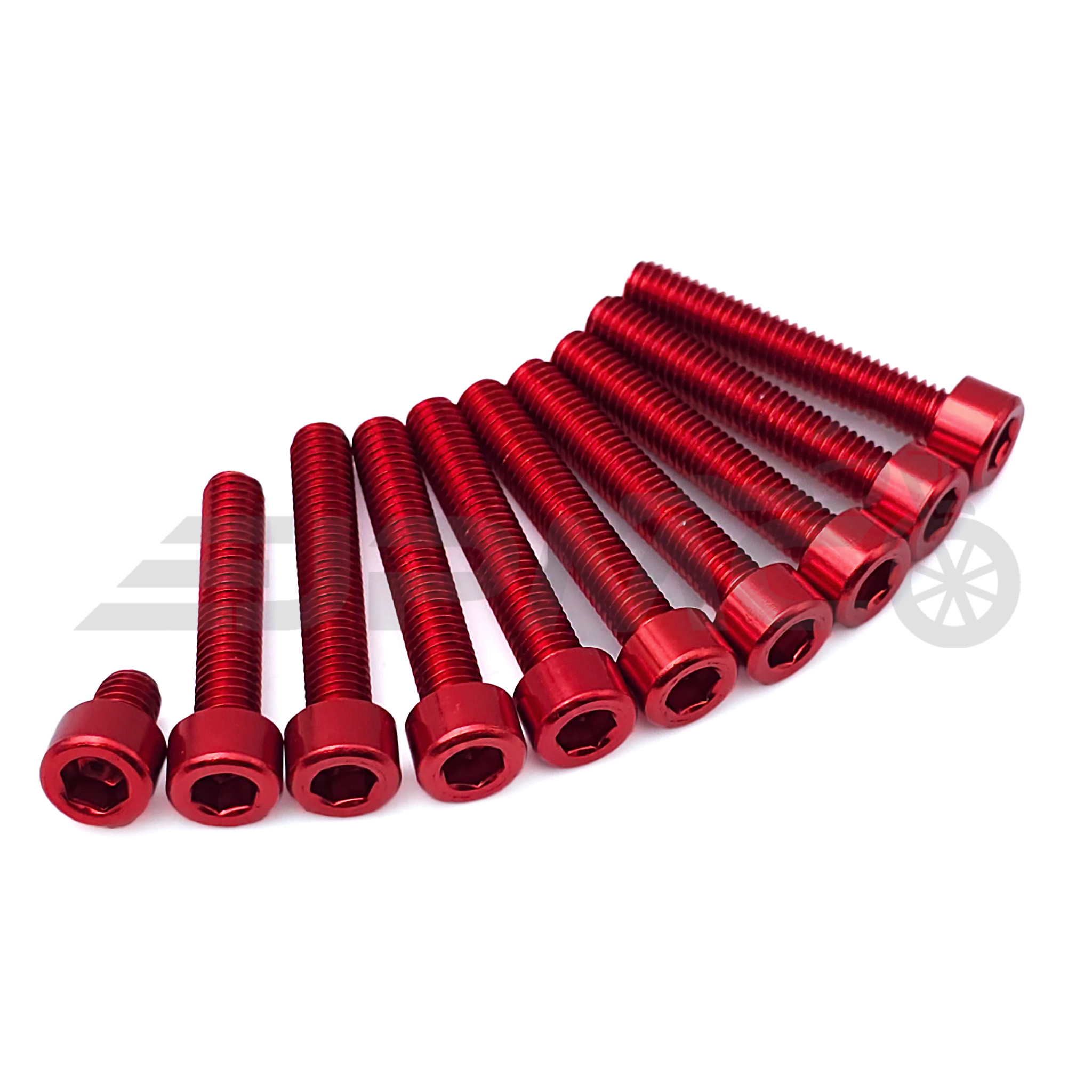 Eloxiertes ISK Schraubenset für Simson S51 – Motor (10-teilig) - Rot