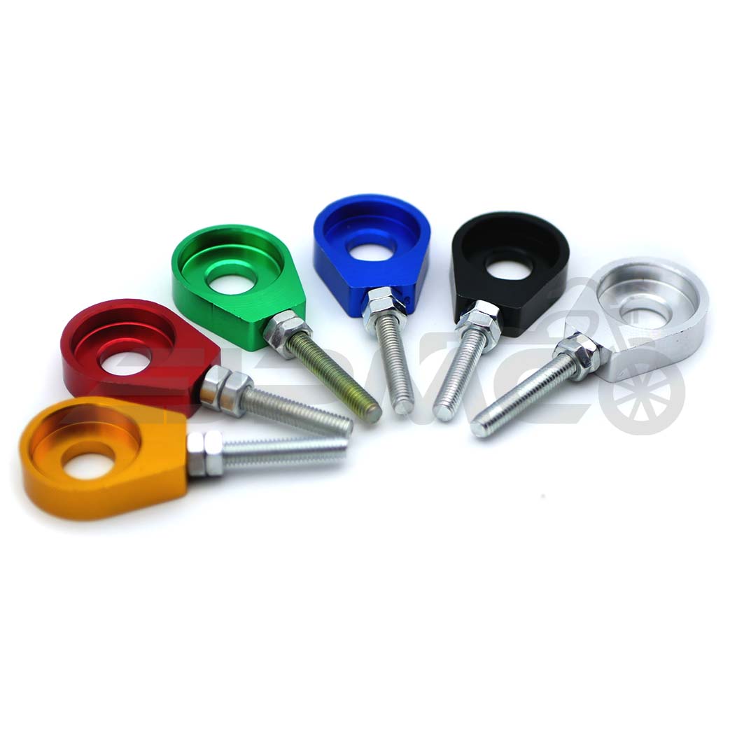 Eloxierter CNC Kettenspanner, Paar/2-teilig, passend für Simson mit 12mm Steckachse, Aluminium Eloxierter CNC Kettenspanner, Paar/2-teilig, passend für Simson mit 12mm Steckachse, Aluminium