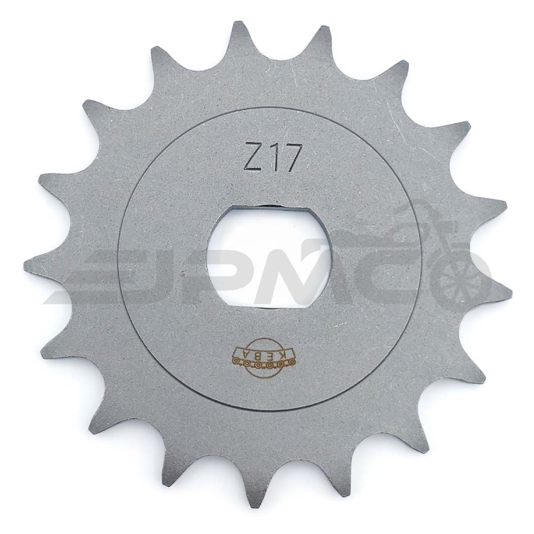 Ritzel, kleines Kettenrad, 17 Zahn - Simson S51, S70, S53, S83, KR51/2 Schwalbe, SR50, SR80 Ritzel, kleines Kettenrad, 17 Zahn - Simson S51, S70, S53, S83, KR51/2 Schwalbe, SR50, SR80