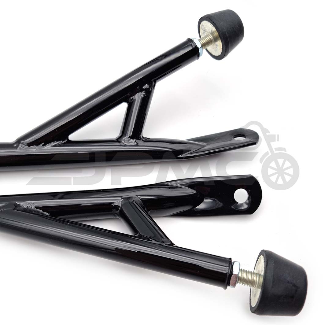 SET Enduro-Streben | Unterzugsstreben mit Lenkanschlag - schwarz für Simson S51, S50, S70 SET Enduro-Streben | Unterzugsstreben mit Lenkanschlag - schwarz für Simson S51, S50, S70