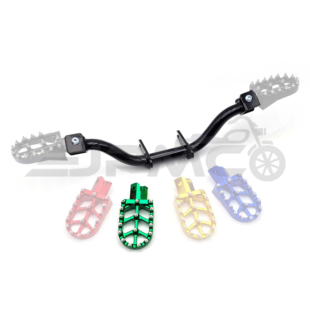 Racing SH Fußrastenträger mit CNC Klappfußrasten Grün passend für Simson S50, S51, S70