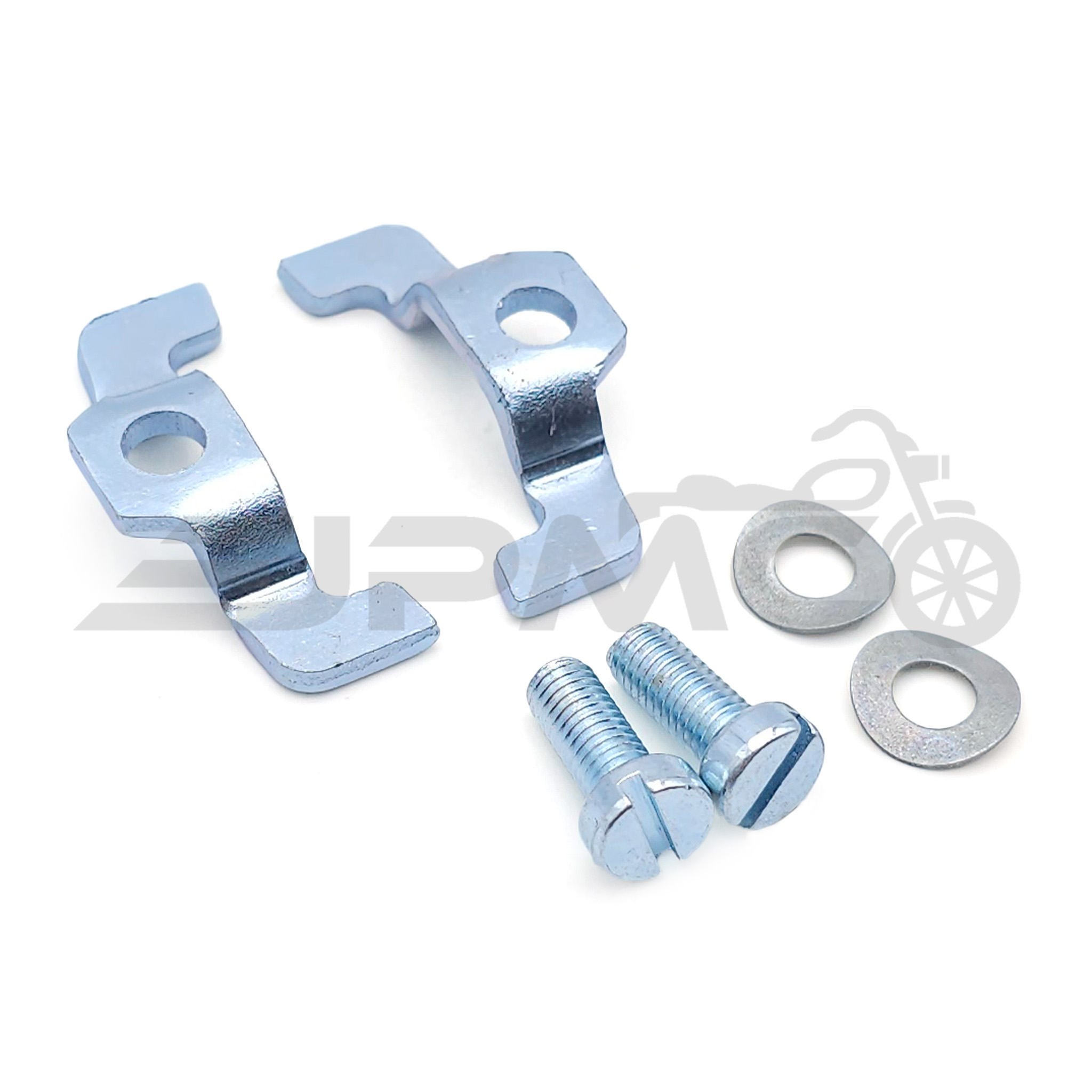 Set: Befestigungskrallen und Schrauben für Grundplatte - Simson S50, S51, KR51 Schwalbe, u.a. Set: Befestigungskrallen und Schrauben für Grundplatte - Simson S50, S51, KR51 Schwalbe, u.a.