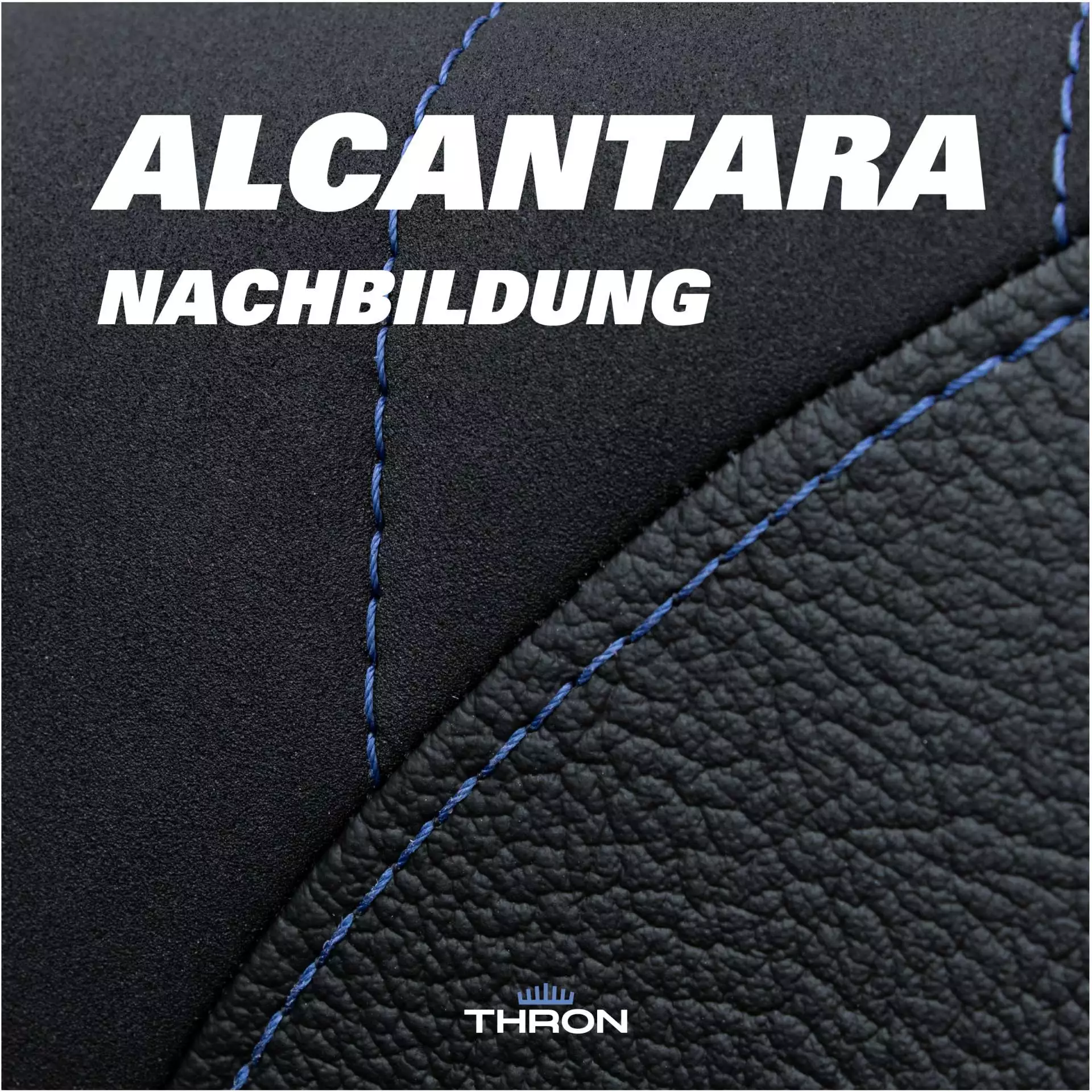 Sitzbank Alcantara Nachbildung für Simson S51/ S50 - blaue Nähte