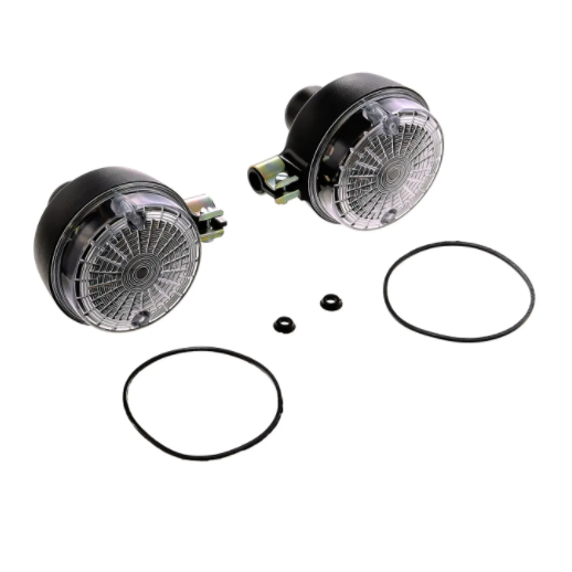 Set: 2 Blinker hinten, rund in Schwarz mit weißem Glas - Simson S50, S51, S70, SR50, SR80, MZ ETZ, TS Set: 2 Blinker hinten, rund in Schwarz mit weißem Glas - Simson S50, S51, S70, SR50, SR80, MZ ETZ, TS