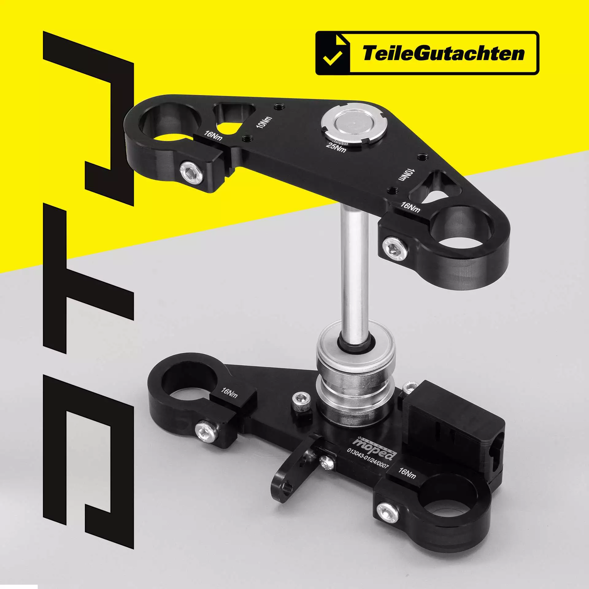 CNC Gabelbrücke mit Teilegutachten schwarz CNC Gabelbrücke mit Teilegutachten schwarz