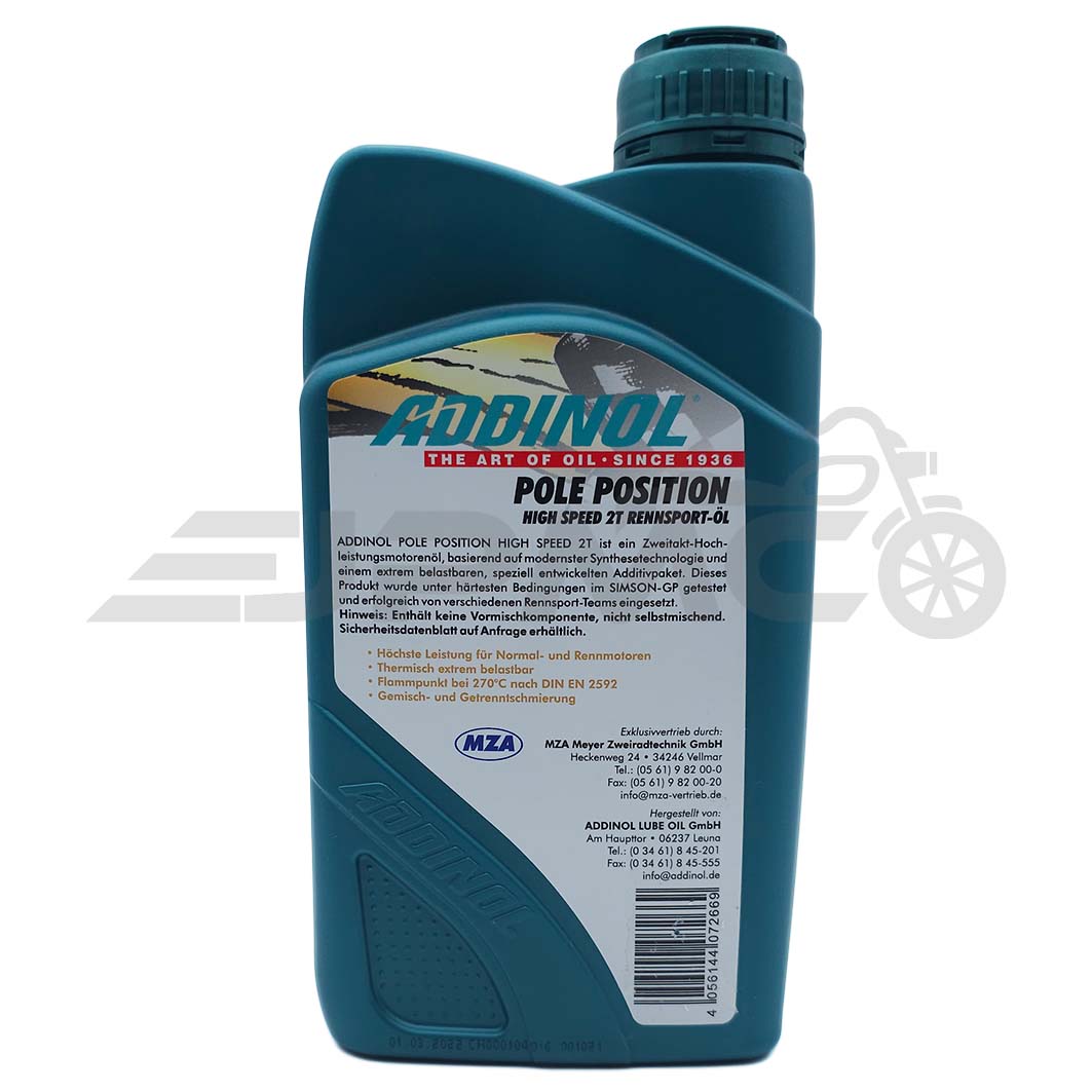 ADDINOL Pole Position High Speed 2T | 2 Takt Hochleistungsmischöl - 1Liter ADDINOL Pole Position High Speed 2T | 2 Takt Hochleistungsmischöl - 1Liter
