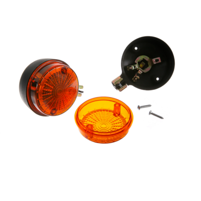 Set: 2 Blinker hinten, rund in Schwarz mit orangenem Glas - Simson S50, S51, S70, SR50, SR80, MZ ETZ, TS Set: 2 Blinker hinten, rund in Schwarz mit orangenem Glas - Simson S50, S51, S70, SR50, SR80, MZ ETZ, TS