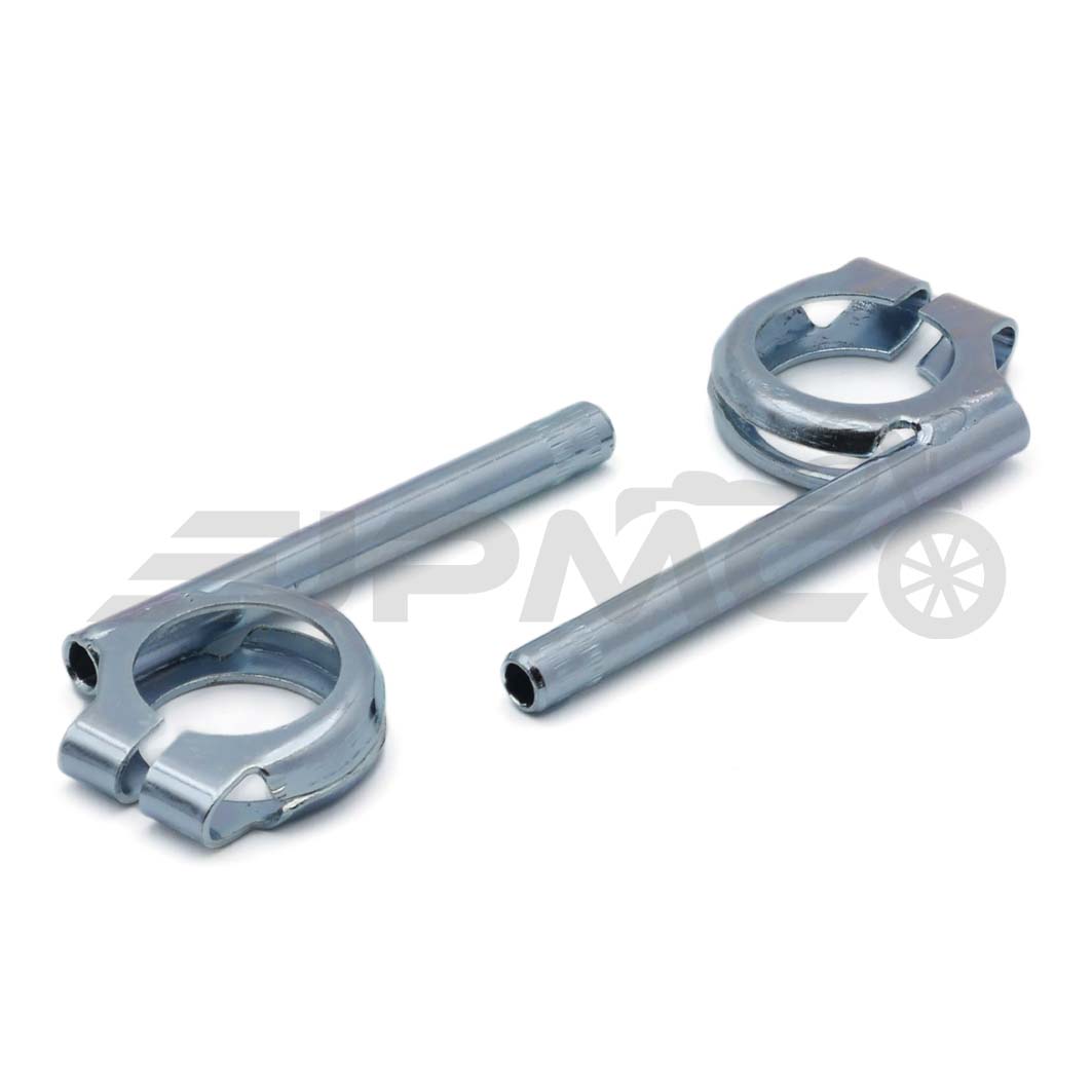 Set: 2 Blinkerträger Silber (verzinkt) vorn - Simson S50, S51, S70 Set: 2 Blinkerträger Silber (verzinkt) vorn - Simson S50, S51, S70