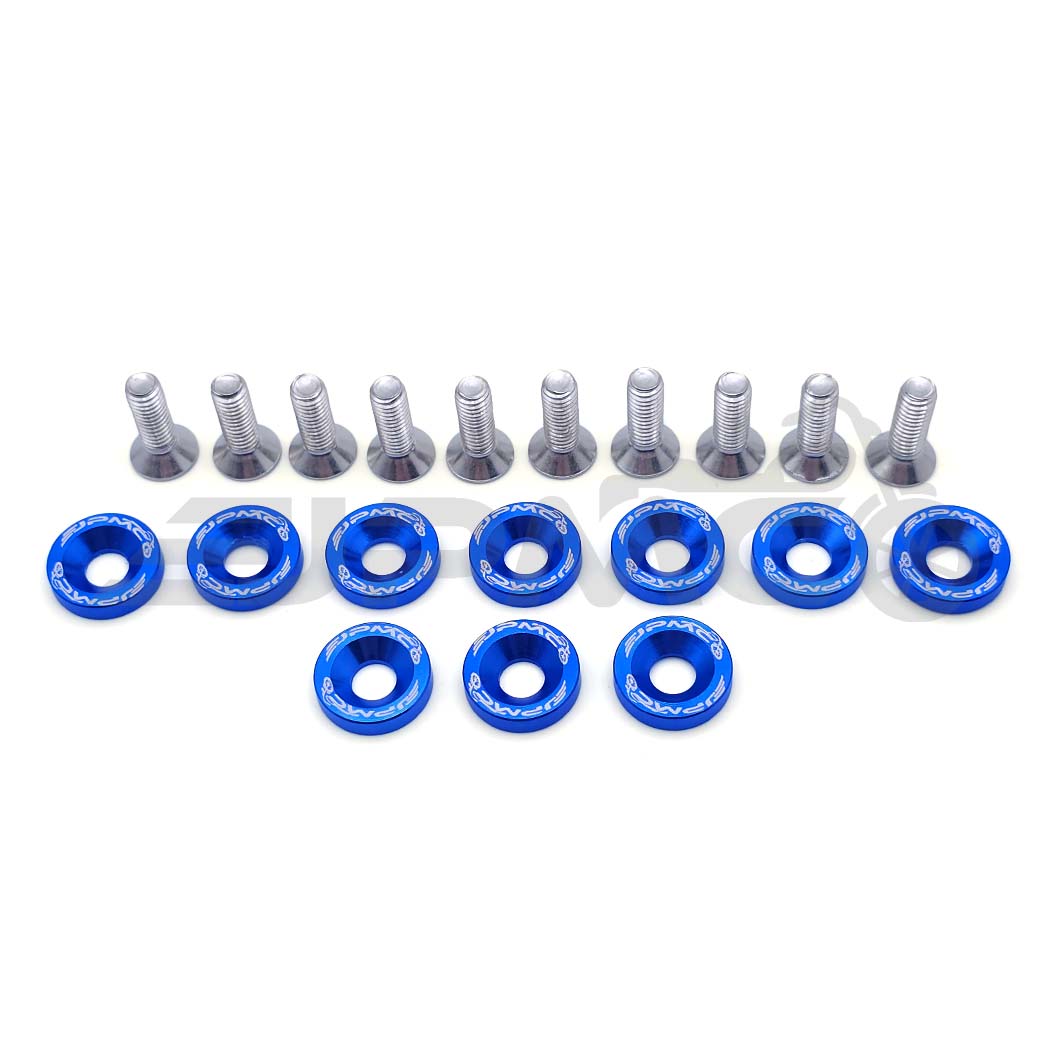 JPMC Schraubensatz EDELSTAHL mit ALU Unterlegscheiben blau| universell | eloxiert | M6 JPMC Schraubensatz EDELSTAHL mit ALU Unterlegscheiben blau| universell | eloxiert | M6
