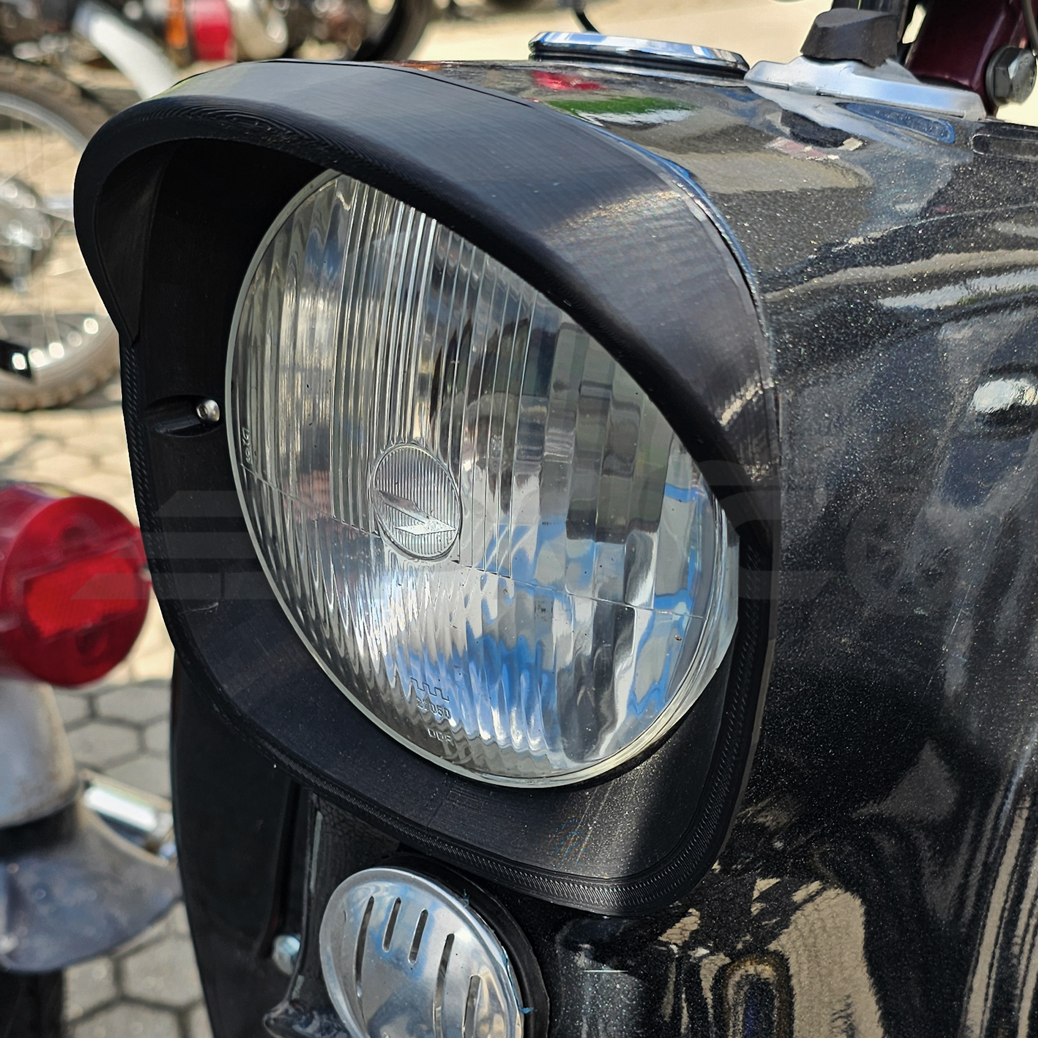 Scheinwerferring mit Schirm, schwarz für Simson Schwalbe KR51, SR4-