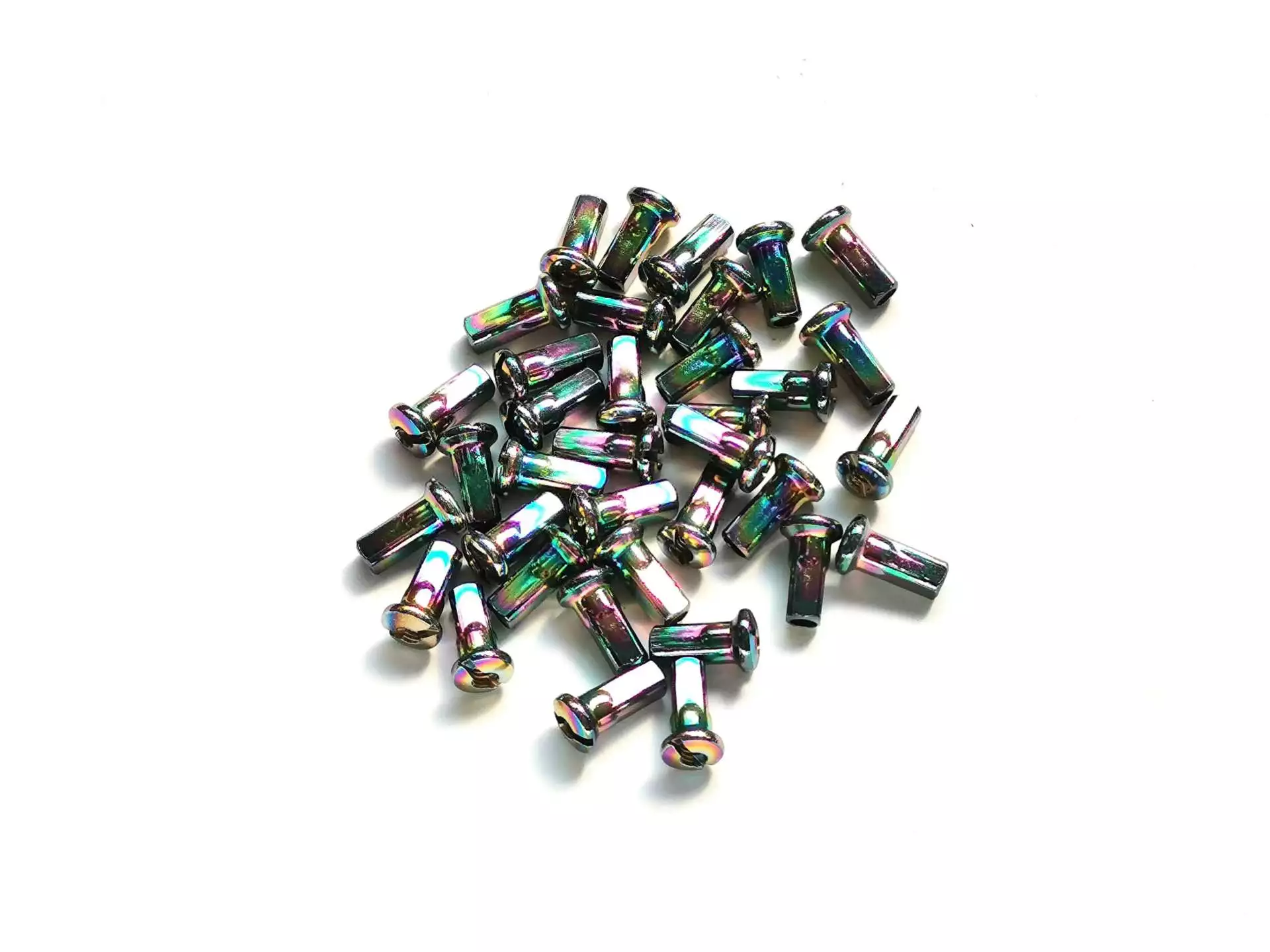 Nippelsatz M4 Messing Rainbow (36 Stück) | Speichennippel für Simson Felgen