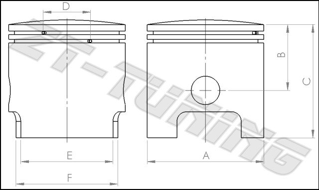 Ersatzkolben ZT85G/ZT95G (49mm) Racing 1 Ring Ersatzkolben ZT85G/ZT95G (49mm) Racing 1 Ring