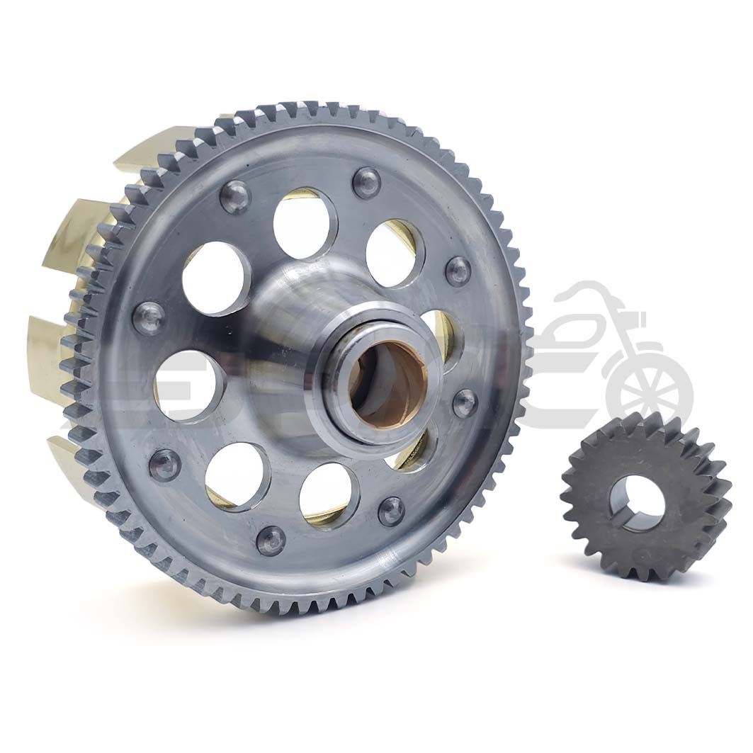 Set: Sport-Kupplungskorb + Antriebsritzel, geradeverzahnt, 71/23 Zahn - Simson S70, S83, SR80 Set: Sport-Kupplungskorb + Antriebsritzel, geradeverzahnt, 71/23 Zahn - Simson S70, S83, SR80