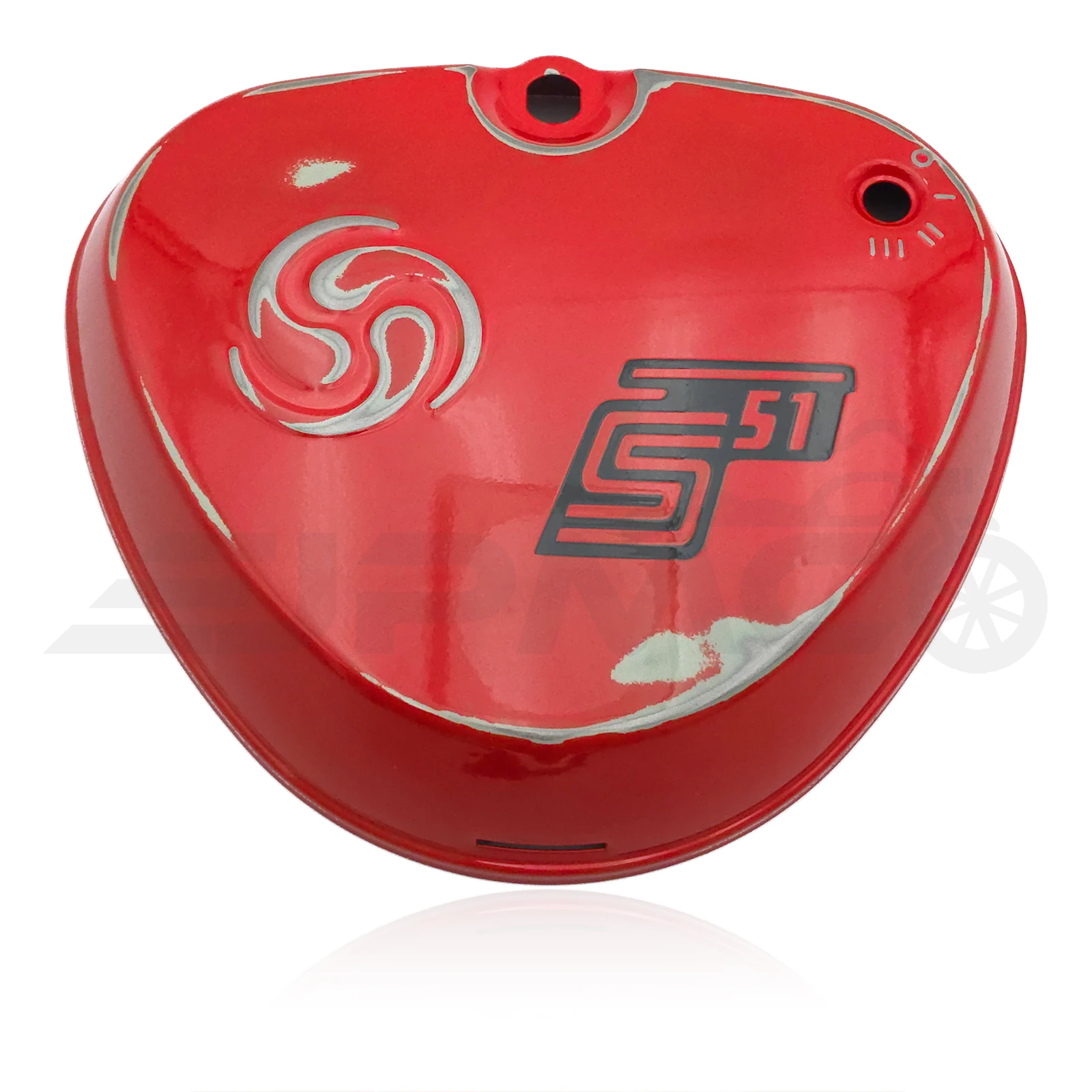 Retro-Tank-Set für Simson S51 / S70 – mit eckigen Seitendeckeln - Rot