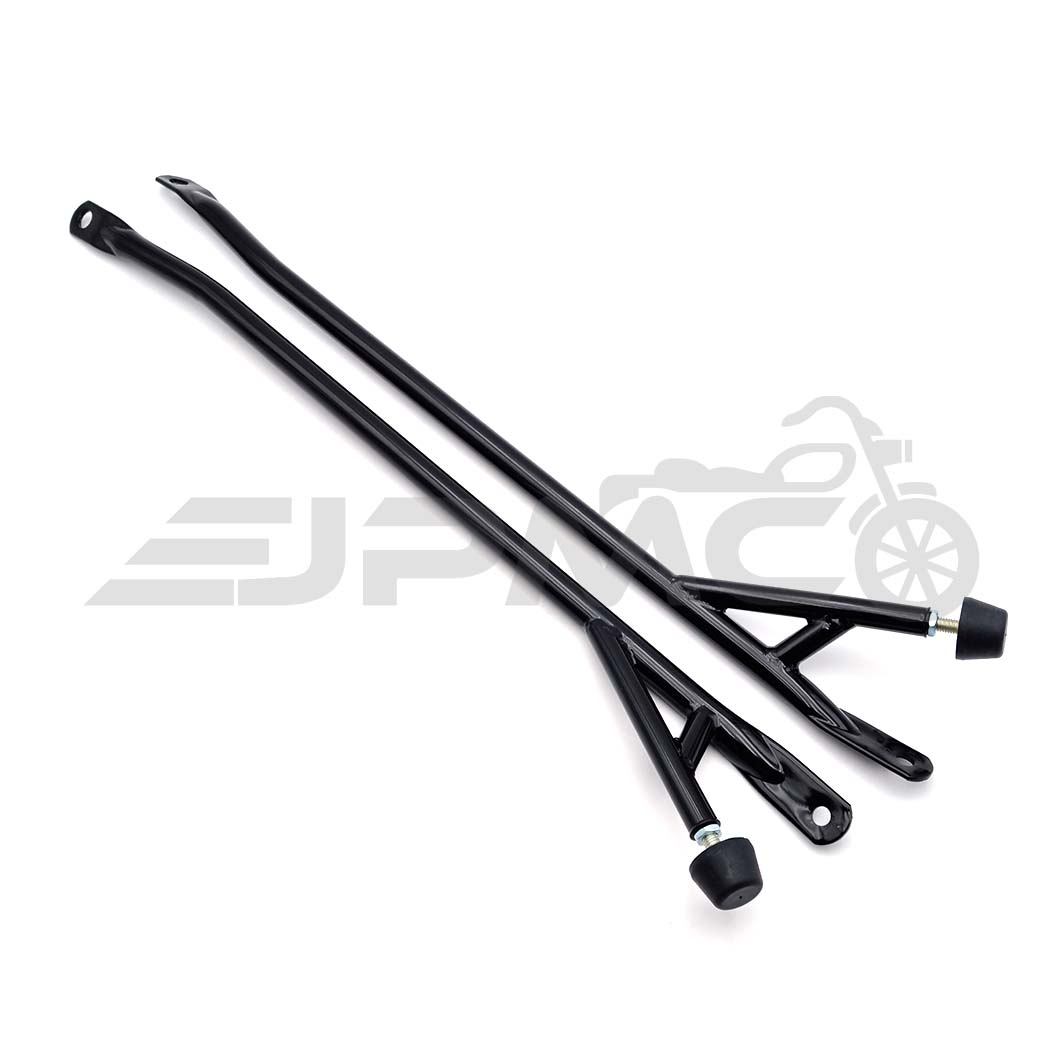 SET Enduro-Streben | Unterzugsstreben mit Lenkanschlag - schwarz für Simson S51, S50, S70