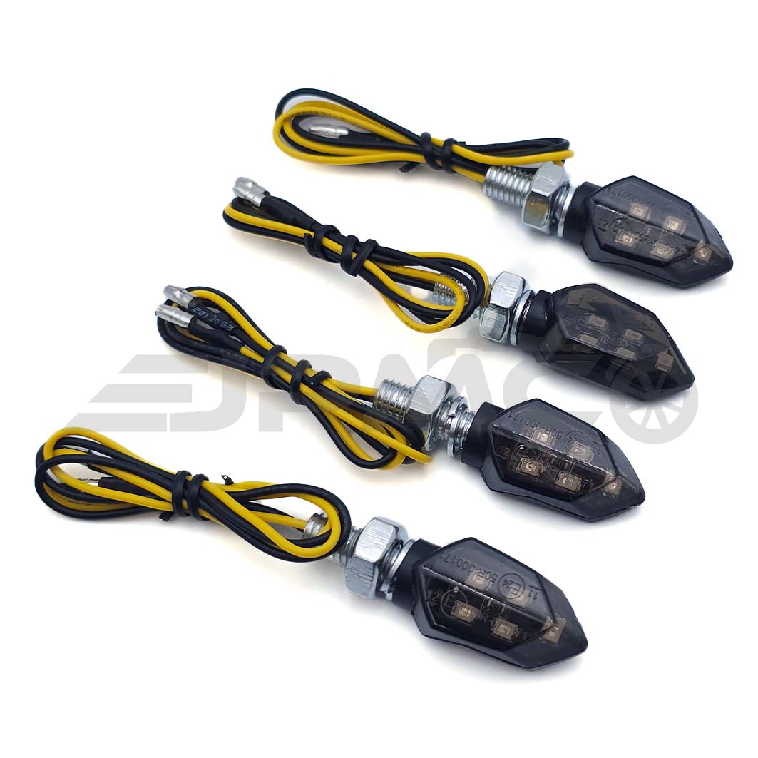 Set: 4x LED Mini Blinker 12V | schwarz | - Simson