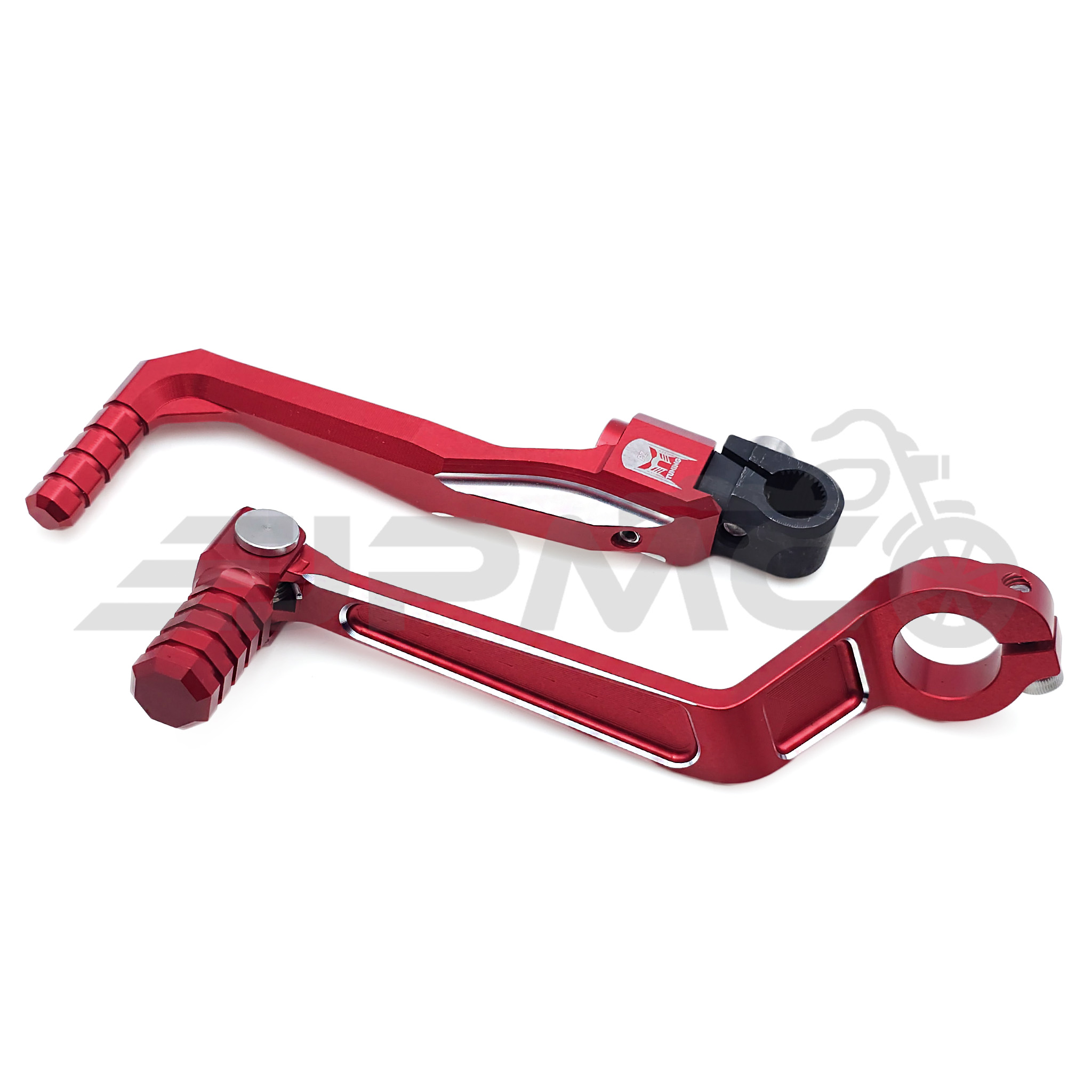 CNC Kickstarter & CNC Schalthebel Set von PZ-Tuning f. Simson – GEN2 - Rot