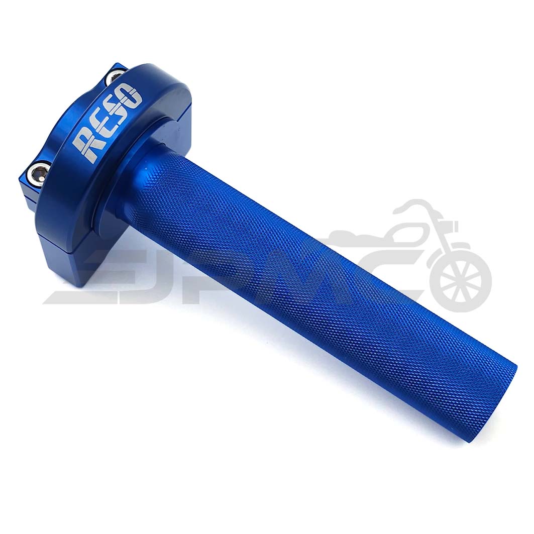 RESO Schnellgasgriff ALU blau eloxiert, passend für Simson 22mm Lenker PWK, Mikuni, BVF RESO Schnellgasgriff ALU blau eloxiert, passend für Simson 22mm Lenker PWK, Mikuni, BVF